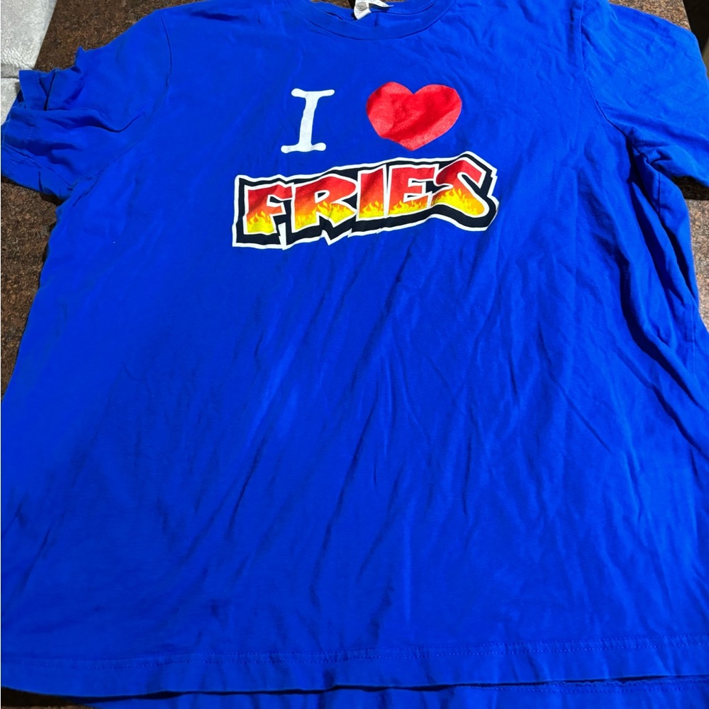 Andy Capps Hot Fries "I Heart Fries" T-Shirt Blue Size 2XL